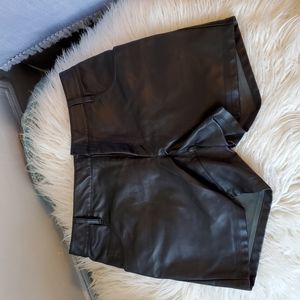 Faux Black Leather theyskens' theory shorts